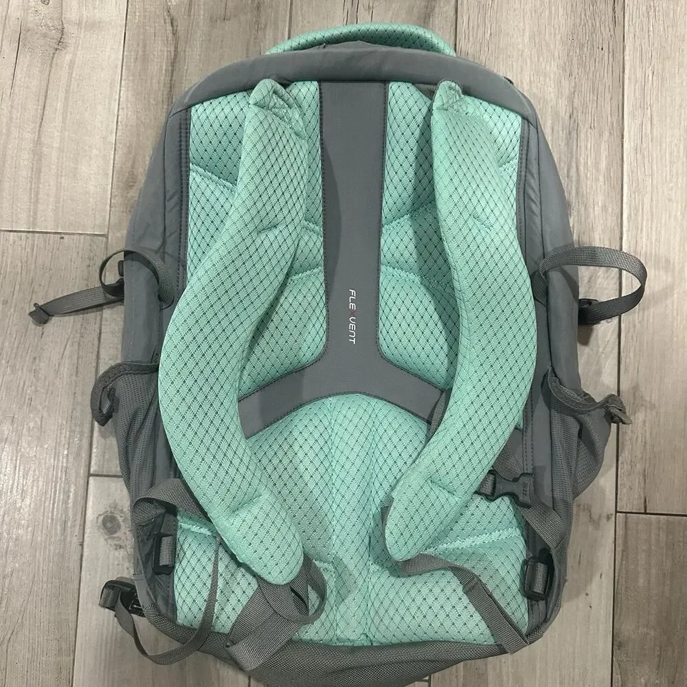 north face borealis backpack zinc grey surf green Amazon.com | The Mini Backpack, Slate Moss/Bark Mist, One Size sternum strap The North Face Women's Borealis